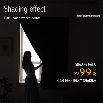 Self Adhesive Curtains, Black Out Shade for Window, Blackout Fabric Temporary Window Coverings Easy to Hang Curtains No Rod Needed, Use for Bedroom, Room, Kitchen, 59"W X 59"L, Lake Blue, 1 Panel - Image 4