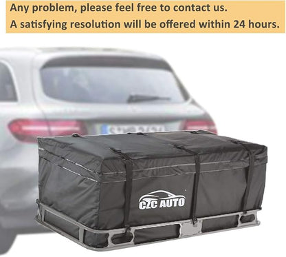 CZC AUTO Hitch Cargo Carrier Bag, 20 cu. ft Waterproof, Soft, Black | Rainproof/Weatherproof Cargo Traveling Bag for Car Truck SUV Vans' Hitch Trays and Hitch Baskets, Safe Steady Durable - Image 7