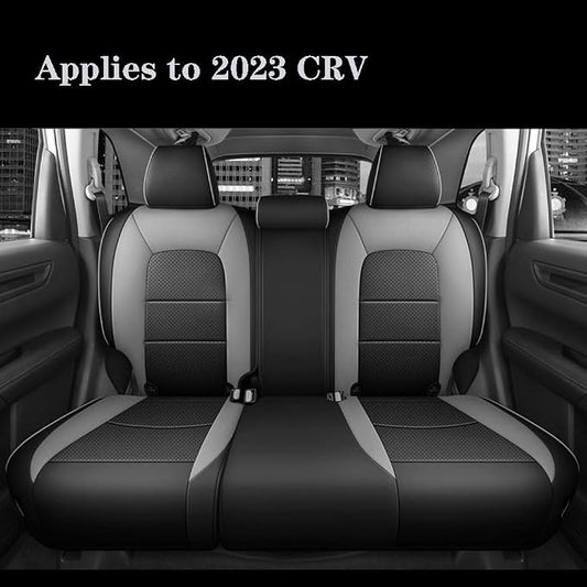 CocheFamilia CRV Seat Covers Custom Fit for Honda CRV 2023 2024 2025 2026 Leather Car Seat Cover Full Set for Trucks SUV,Waterproof Car Seat Cushion,Faux Leather (Black/Gray) - Image 2