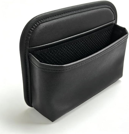 Car Seat Side Storage Bag, PU Leather Automotive Console Seat Gap Filler Organizer, Multifunctional Mini Vehicle Door Side Pouch for Phones, Keys, Wallets, Sunglasses (Black) by Unknown