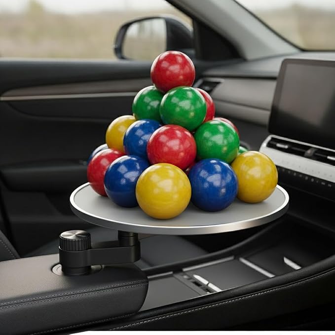 Car Desk for Laptop, Car Tray & Car Food Tray with Cup Holder ，Height-Adjustable 360° As Car Seat Tray Or Car Table Tray, Compatible with Tesla Model 3/Y/S, Ford/Most Vehicles (White) - Image 3