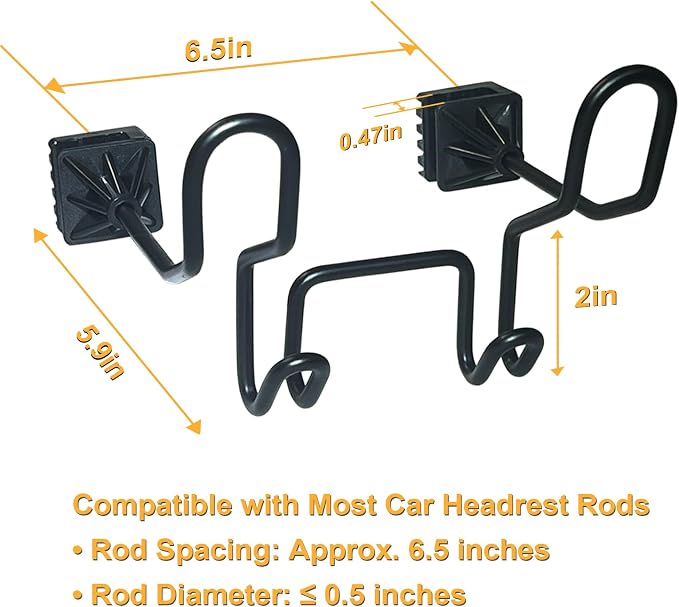GODLIY Hard Hat Holder for Truck, Heavy-Duty Metal Car Headrest Hooks | Work Truck Accessories for Hard Hat , Safety Vest & Tool Bag , Car Helmet Organizer | Hard Hat Accessories - Image 4