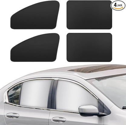 Silver Reflective Car Window Curtains - 4 Pcs Magnetic Privacy Shades | 100% Block Light Car Window Covers with Cooler Feeling (silver dexterous, 4pcs) by QZZYXYL