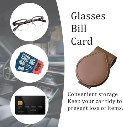 Mandark 2PCS Magnetic Sunglass Holder for Car Visor, Leather Vehicle Eyeglass Hanger Clip, Automotive Interior Ticket Card Glasses Organizer Clamp Accessories, Universal Fit (Brown) - Image 3
