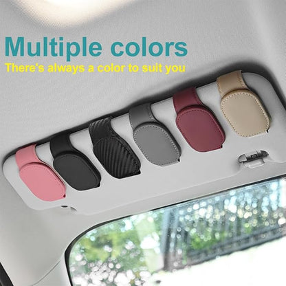 2-Packs Leather Sunglasses Holders for Car Sun Visor, Magnetic Glasses Eyeglass Hanger Clip for Car - Image 7