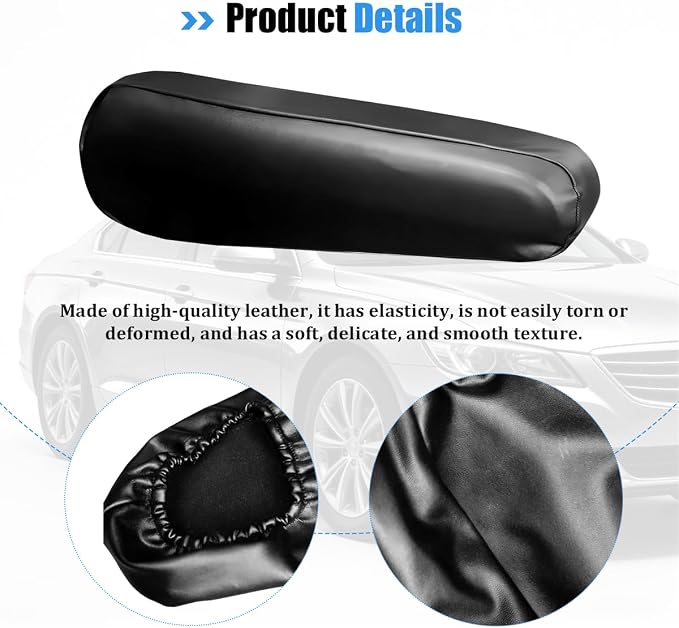2PCS Car Armrest Cover, Soft Leather Anti-Scratch Vehicle Seat Arm Rest Protector with Side Pocket, Breathable Auto Interior Front Seat Armrest Cover Pad, Universal for Most Vehicles - Image 4