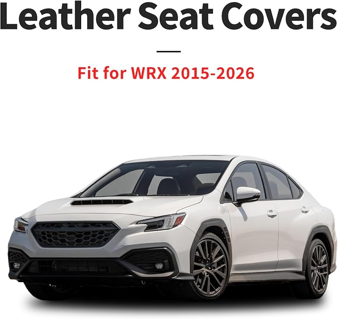 for Subaru WRX 2015-2025 2026 Car Seat Covers, Front Pair, Red | Luxury Full Coverage Leather Seat Protectors, Waterproof Breathable, Non-Slip, Easy to Install, Airbag Compatible, All-Season - Image 4