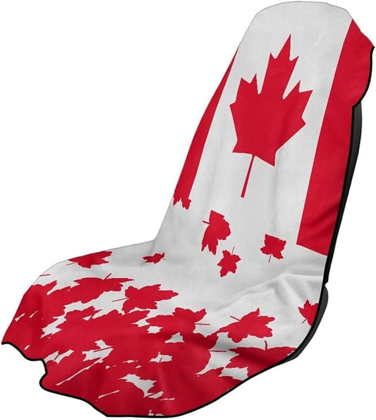 SEANATIVE Canadian Flag Car Seat Covers Easy Install Car Seat Towel Covers Scratch-Resistant Seat Cushion Protectors for Dogs, Kids, Beach Absorbent Sports Towel by SEANATIVE