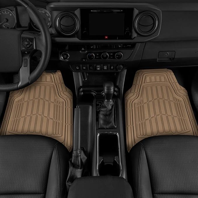 Cat® ToughRide™ Heavy-Duty 3 Piece Rubber All Season Floor Mats for Car Truck Van SUV, Black - Premium Trim to Fit Cars Floor Mat, All Weather Deep Dish Automotive Floor Mats, Total Dirt Protection - Image 3