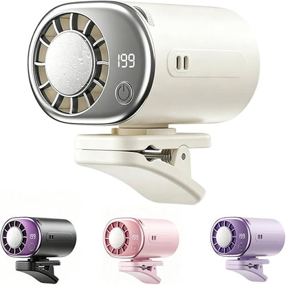 Clip On Fan with Led Display, Portable Ac for Car, 16°C Cooling System, 360° Rotation & 199 Speeds Adjustable Mini Car Fan, Car Air Conditioner, Personal Fan for Vehicle, Office, Outdoor Use (White) by Unknown