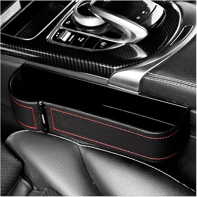 Car Seat Gap Filler with Cup Holder Expander, Automotive Front Seat Storage with Cup Holder, Console Seat Gap Filler Storage Box for Mug Bottle Keys, Car Accessories (Driver Side) by Sylvil
