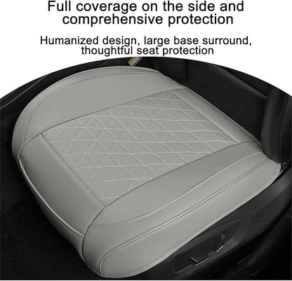 2PCS Leather Car Seat Cover, Front Bottom Seat Protector Pad, Gray | Leather Vehicle Seat Cover, Full Surround Waterproof Seat Protector Cushion, Universal Fit, Auto Interior Accessories - Image 5