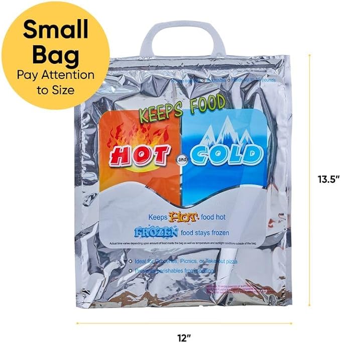 Superio Hot and Cold Insulated Bags for Food Delivery, Grocery Shopping Bags, Food Storage for Hot and Frozen Food for Travel, Disposable Cooler Bag, Reinforced Thermal Lunch Bag (3, 12"x13.5") - Image 2