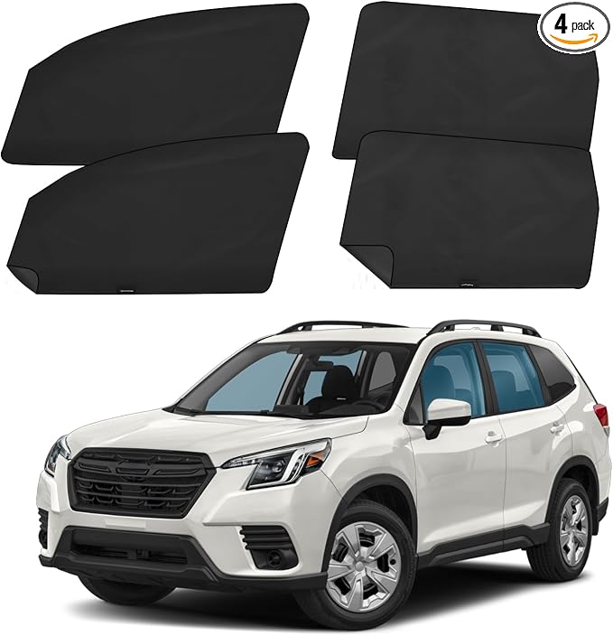 ZATOOTO Subaru Forester Sun Shade 2019-2024, Full Blackout for Privacy | 100% UV Protection, Blackout For Baby Breastfeeding, Sleeping, Camping, 4 Pack Magnetic Side Window Covers by ZATOOTO