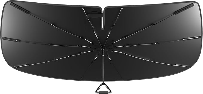 Pigenius Windshield Sun Shade Umbrella for Toyota Tundra 2022-2026. Foldable Umbrella Sunshade with Silver Heat Shield to Keep Cool UDS by Pigenius