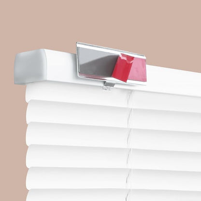 REGAL estate Damage-Free Peel and Stick Door Mini Blinds, White, 25 x 84 in | Damage-free removal, Ideal for renters and smooth doors, PeelMount adhesive design, Light filtering, Cordless 1 in slats by REGALESTATE