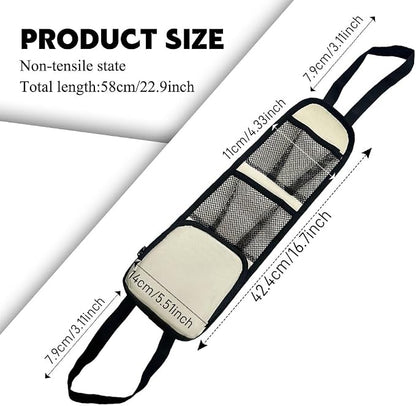 Car Seat Side Storage Pocket, Car Seat Organizer Hanging Bag (1, Beige) - Image 2