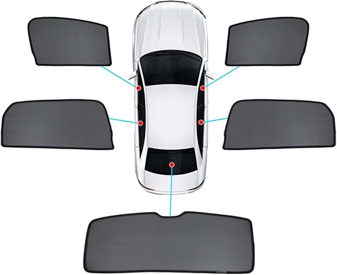 Car Magnetic Sun Protection Curtain 5PCS Suitable for BMW X6 E71 2008 2009 2010 2011 2012 2013 2014 UV Protection, Insect Screen, Rear Passenger Side Window Visor-Black by BoxCheer