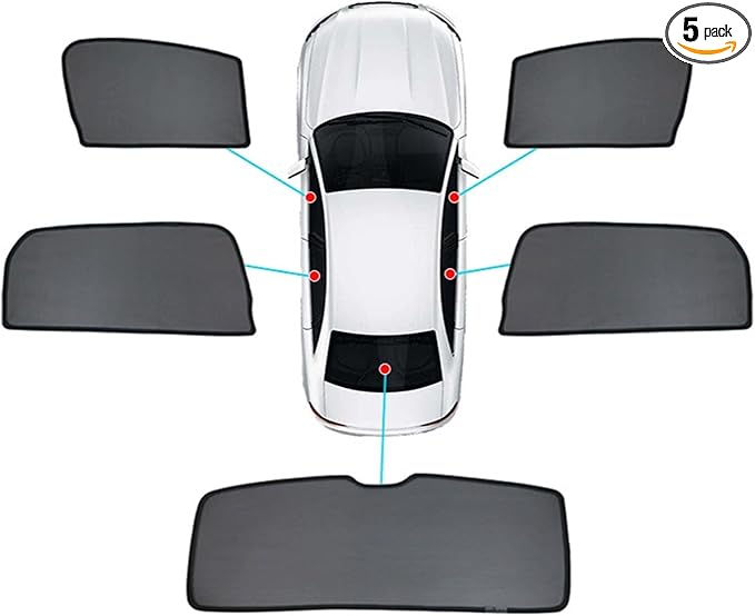 Car Magnetic Sun Protection Curtain 5PCS Suitable for BMW X3 G01 2018 2019 2020 2021 2022 2023 2024 UV Protection, Insect Screen, Rear Passenger Side Window Visor-Black by BoxCheer