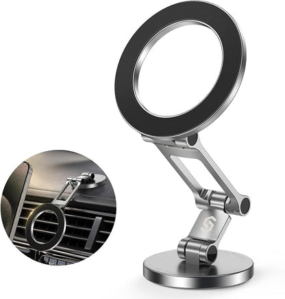 Syncwire Fits MagSafe Car Mount Magnetic Phone Holder for Dash and Tesla | Strong Magnets, All Metal, Flexible 3 Axis, 360° Rotation, Dashboard and Screen Support, For iPhone 17 16 15 14 Pro Max by SYNCWIRE