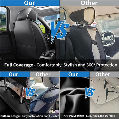 Car Seat Covers Full Set for Hyundai Ioniq 2017-2022,Black&White | Premium Faux Leather, Waterproof, Anti-Slip, Airbag Compatible, Breathable, Car Seat Protectors, 2 Rows 5 Seats - Image 6