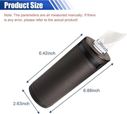 Car Tissues Holder, Multifunctional Tissue Cylinder Boxes, Car Tissues Canned, Travel Tissue Tubes, Car Box Container Fit for Car Cup Holder Home Bathroom Office (Brown) - Image 2