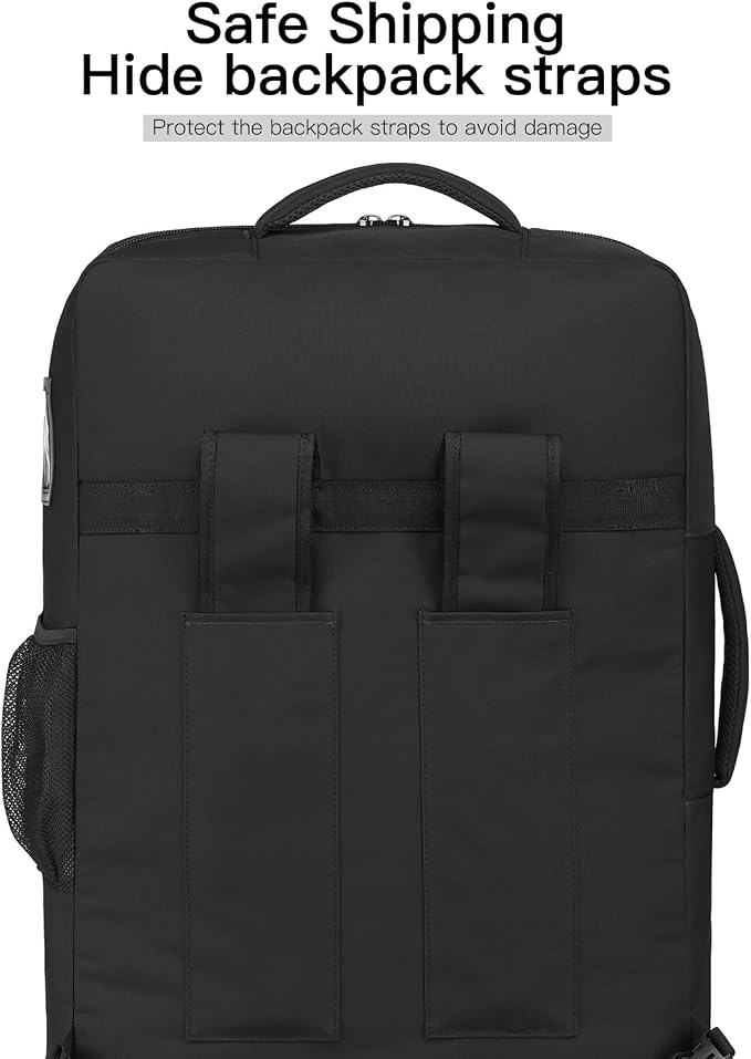 TUGUAN Travel Bag for Air Travel with Spinner Wheels, Infant Car Seat Bags with Hard Bottom, Padded Car Seat Backpack, Large Storage Bag for Airport Check, Black - Image 4