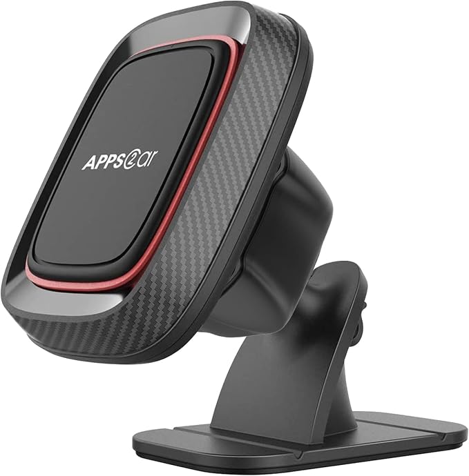 APPS2Car Magnetic Car Phone Mount, Dashboard Phone Holder, 1-Pack | 360° Magnetic Phone Holder for Car with Adhesive Base; Includes Metal Plate and Fits Most Phones. Not for Direct MagSafe Use by APPS2Car