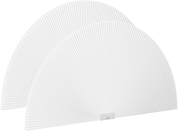 Myshade Arch Window Shades Half Circle Light Filtering Cellular Shades Cordless No Drill Blinds for Windows Half Moon Honeycomb Fabric No Tools Shades Easy Install (2PCS White 24" W X 12" H) by MYSHADE
