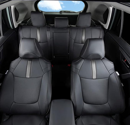 Custom Fit RAV4 (for Hybrid) Seat Covers Full Set for Toyota RAV4 Hybrid 2019 2020 2021 2022 2023 2024 2025 with Waterproof Faux Leather (Black, LU01-Hybrid) - Image 5