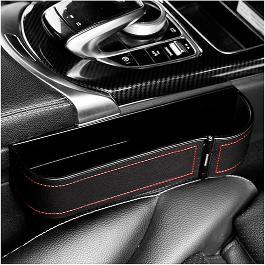 Car Seat Gap Filler with Cup Holder Expander, Automotive Front Seat Storage with Cup Holder, Console Seat Gap Filler Storage Box for Mug Bottle Keys, Car Accessories (Passenger Side) by Sylvil