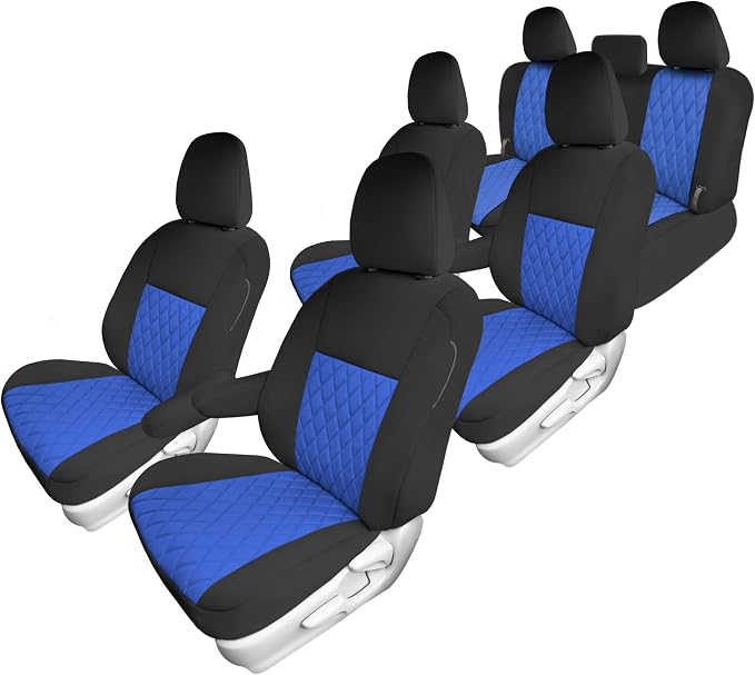 FH Group Custom Fit Car Seat Covers Specifically Made for 2011-2020 Toyota Sienna 7 Seater with Ultraflex Neoprene Water Resistant Automotive Seat Covers - Full Set Blue by FHGroup