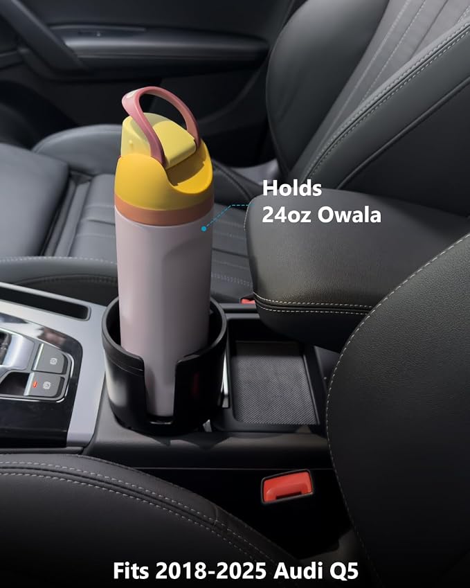 SEVEN SPARTA Car Cup Holder Expander, Long Base for 32-40oz Large Bottles | For Deeper cup holders on RAV4, Adjustable offset adapter, Holds 3.4-3.8 in bottles Mugs, Extender for Yeti Owala Hydro Flask - Image 4