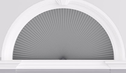 Myshade Arch Window Shades Half Circle Blackout Cellular Shades Cordless No Drill Blinds for Windows Half Moon Honeycomb Fabric No Tools Room Darkening Shades Easy Install (1PCS Grey 72" W X 36" H) by MYSHADE