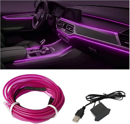Car LED Strip Lights, 16.4FT 5V Waterproof Flexible Vehicle Ambient Lighting Kits with USB Port, Automotive Lamp Strips Decorations, Universal for SUV Automobile Truck (Purple) by Unknown