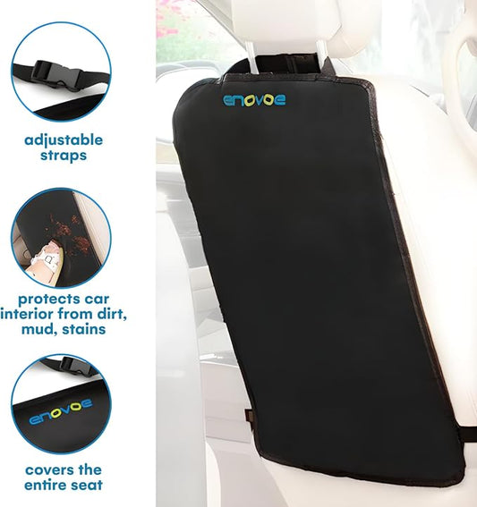 Enovoe Car Seat Protectors for Kids - 4 Pack Premium Quality Car Seat Cover Back Seat Offers Waterproof Protection from Mud and Scratches - 18" x 24" with Adjustable Straps and Games for Kids - Image 2