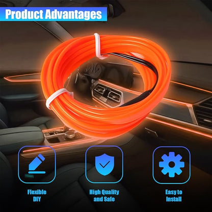 Car LED Strip Lights, 16.4FT 5V Waterproof Flexible Vehicle Ambient Lighting Kits with USB Port, Automotive Lamp Strips Decorations, Universal for SUV Automobile Truck (Orange) - Image 3