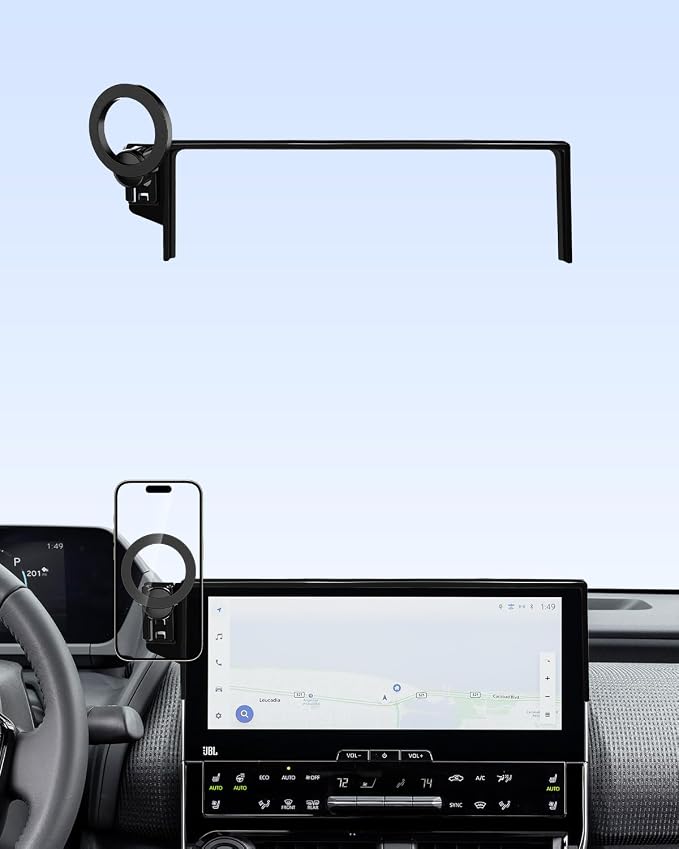 PZK Car Phone Holder for 2023-2026 Toyota BZ4X/ Subaru Solterra Accessories | Custom 8/12.3-Inch Screen Strong Magnetic MagSafe Toyota bz Car Phone Mount Fixed Clip 360° Rotation Not Affect Air Vent by SpecificCarPhoneHolder