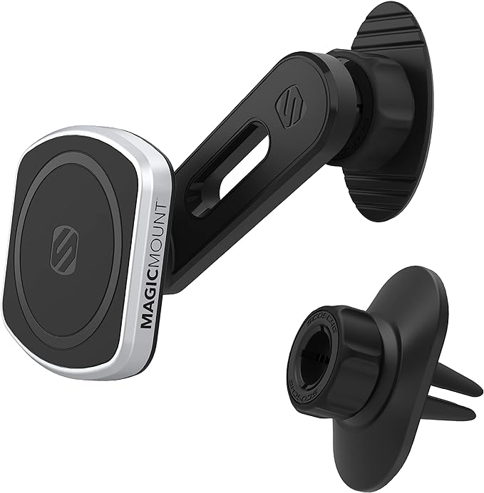 Scosche MP2ODVM-XTSP MagicMount Pro2 Dash/Vent/Window 4-in-1 Magnetic Cell Phone Holder Car Mount Kit Compatible with MagSafe, iPhones, Galaxy, Pixel & All Smartphones by Scosche