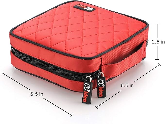 CCidea CD DVD Case Holder, Portable Disc Storage Wallet Binder, Multiple Capacity CD Organizer for Car Home Travel, Anti-Scratch Blu-Ray Game Disc Storage (Red) - Image 2