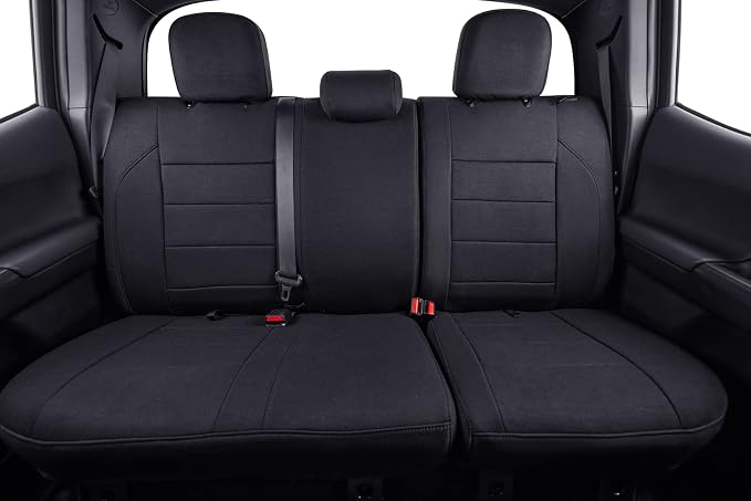 Tacoma Seat Covers Custom Fit for 2016-2023 Toyota Tacoma Access/Xtra Cab SR SR5,Fully Covered Polyester Truck Seat Protector-Full Set(Black) - Image 6