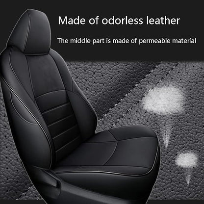 CocheFamilia Custom Fit Corolla Car Seat Covers for Select 2019 2020 2021 2022 2023 2024 2025 Toyota Corolla Hatchback SE, XSE, Nightshade - Full Set,Leather (Black) - Image 5