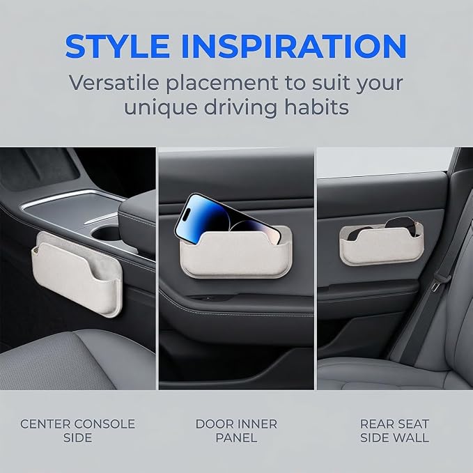Sunglasses Holders for Car Dashboard, Self Adhesive Vehicle Center Console Glasses Storage Case, Automotive Interior Eyeglasses Storage Box Organizer, Universal Fit (White) - Image 4