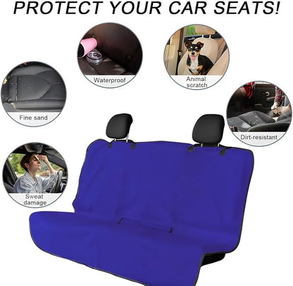 DXNQ Car Towel Seat Cover, Waterproof Sweating Non-Slip Premium Soft Towel Carseat Protector, Universal Machine Washable Car Truck SUV Front Seat Cover for Gym Workout Beach Hiking (Blue, Rear) - Image 6