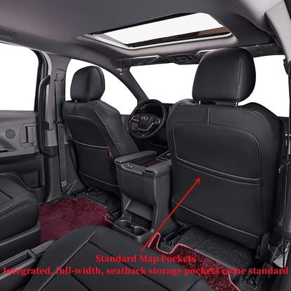 coverdream Odyssey Car Seat Covers Custom Fit for 2004-2010 Honda Odyssey,2nd-Row Captains Seats,Fully Covered Waterproof Leather Seat Protector (Full Set,Black) - Image 3