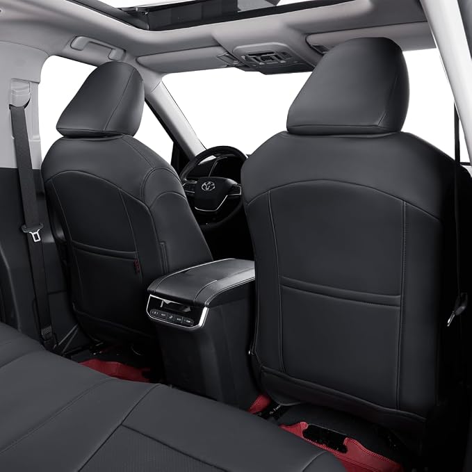 Full Set Car Seat Covers for Honda Odyssey 2018-2026,8-Seater,Faux Leather | for EX,EX-L,Elite,Touring,Sport,2nd Row 40/20/40 Split Seat,Luxury Waterproof Seat Protector,Fit Like A Glove(Black-Diamond) - Image 8