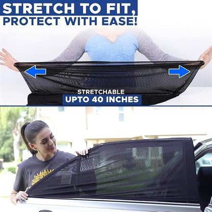 EcoNour Car Side Window Sun Shade (Pack of 2) | Stretchable & Breathable | Car Window Screens for Complete Sun & Privacy Protection | Fits Most Truck, SUV and Minivan (XL 24" x 38") - Image 6