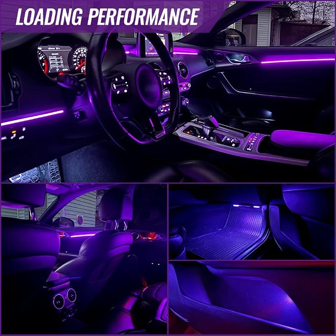 Ambient Lighting Car led Lights Interior, 43.3'' USB Powered Acrylic Neon Flexible Strip Model y Ambient Lighting kit with Remote APP,Dynamic RGB 2 in 1 Music Lights Sync for Inside car Decorations - Image 8