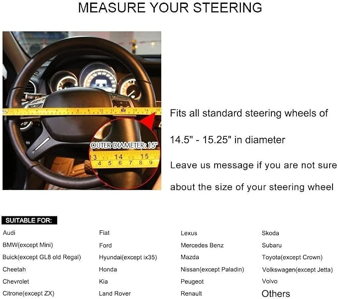 ChuLian New Diamond Leather Steering Wheel Cover with Bling Crystal | Universal Fit 15 Inch Car Wheel Protector for Women Girls with Bling Rhinestones Pink & White Diamond - Image 4