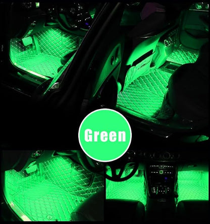 4 in 1 Car Interior LED Ambient Light Kit, Green | 5 Volt USB power, adhesive install, front and rear cables, fits most cars, SUVs, and trucks, car interior accessories - Image 4